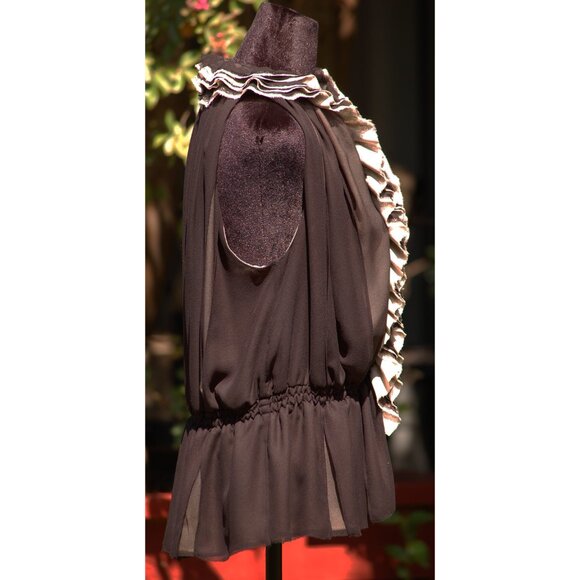 Neiman Marcus For Target Robert Rodriguez Ruffle Top Halter Tank Blouse - Picture 2 of 4